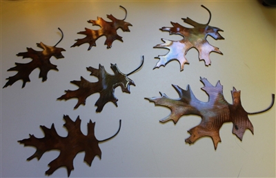 6 Metal Oak Leaves